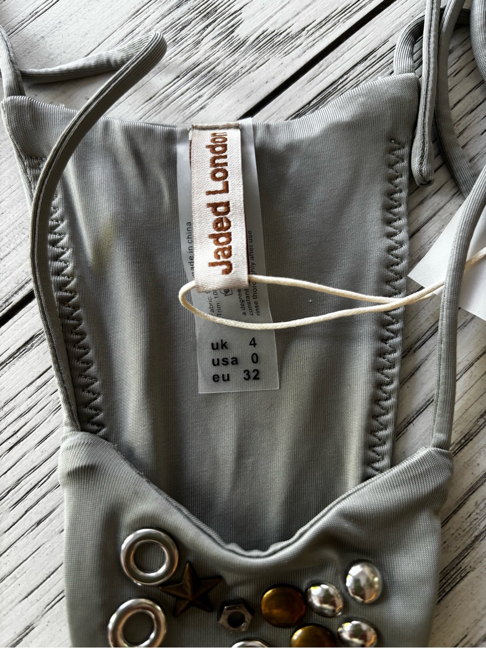 Jaded London Gray Studded Triangle Bikini Set - Picture 7 of 7
